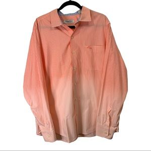 Tommy Bahama Pima Cotton Button Shirt, Coral Ombre, Size: XL